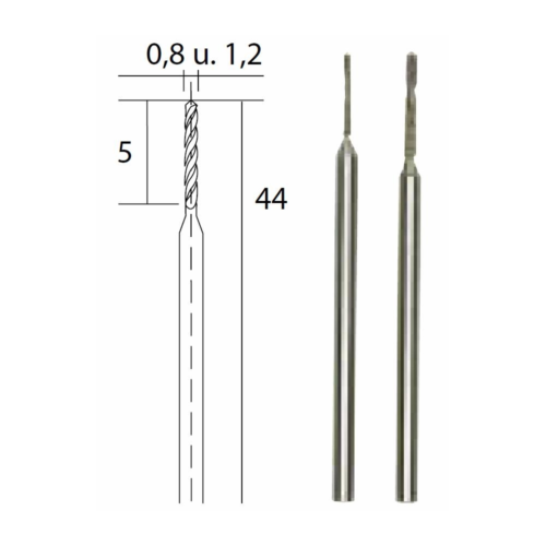 Set of 2 diamond drills - Proxxon - 0.8 mm + 1.2 mm