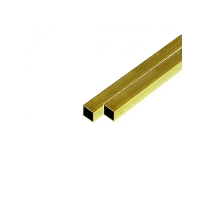 Brass tubular profile - square - 3.96 x 0.353 x 305 mm