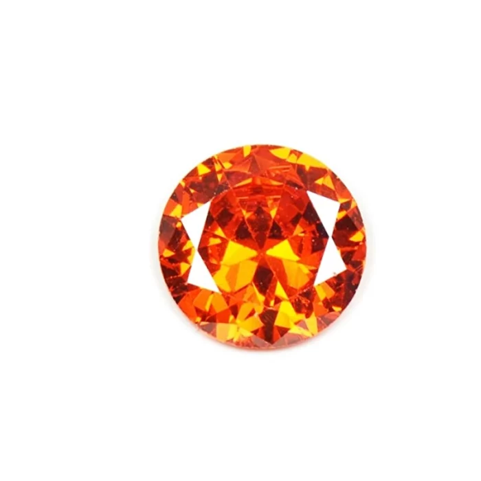 Gema sintetica – Preciosa – round briliant cut – portocaliu 