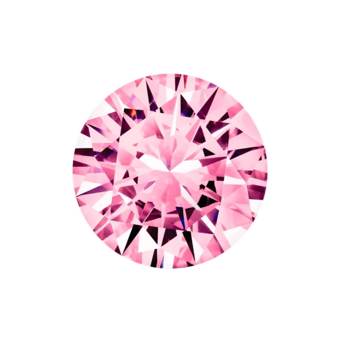 Gema sintetica – Preciosa – round briliant cut – roz 