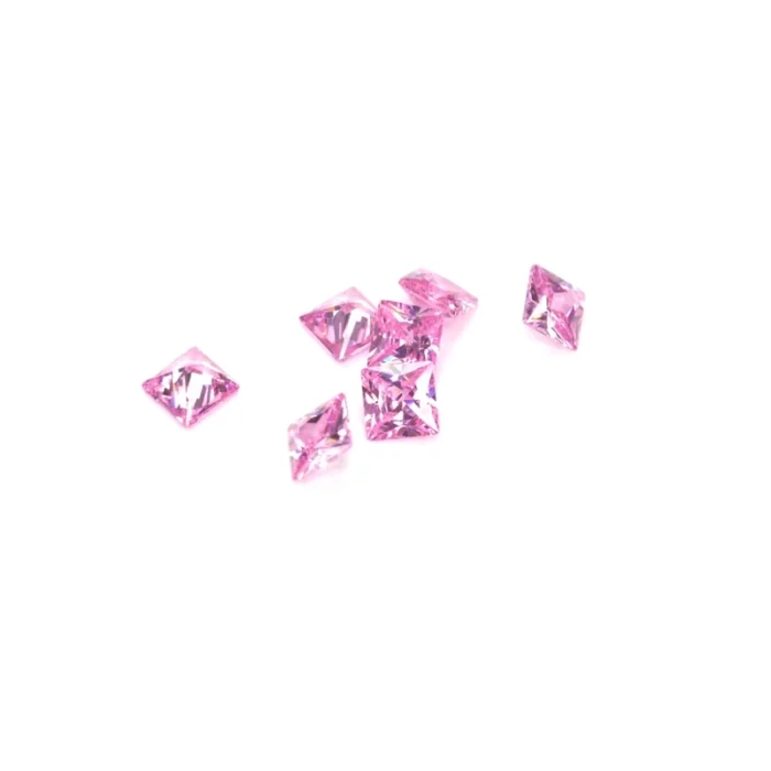 Gema sintetica – Preciosa – forma patrat – roz 