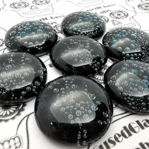 Cabochon de sticla  - Black Bubbles - imagine 2