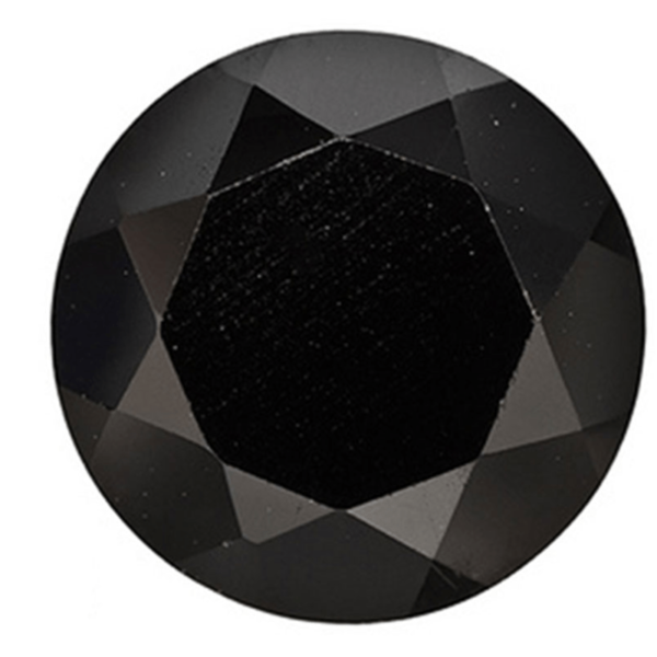 Cubic Zirconia Dalloz rotund - negru - 7 mm