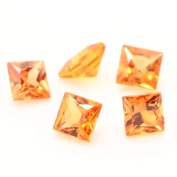 Gema sintetica – Preciosa – forma patrat – portocaliu 3 x 3 mm