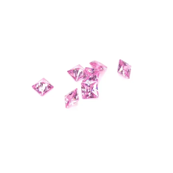 Gema sintetica – Preciosa – forma patrat – roz 3 x 3 mm