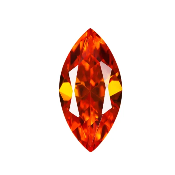 Gema sintetica – Preciosa – marquise – portocaliu 3 x 6 mm