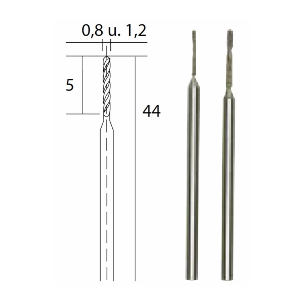 Set 2 burghie diamantate - Proxxon - 0.8 mm + 1.2 mm