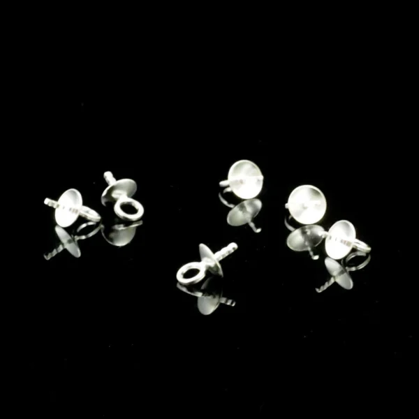 Set anouri cu platou si surub - Ag925 - 4 mm