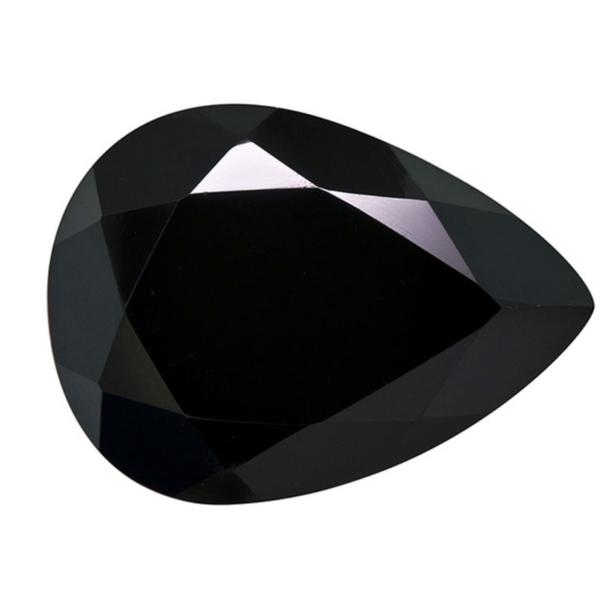Cubic Zirconia Dalloz para - negru - 6 x 4 mm