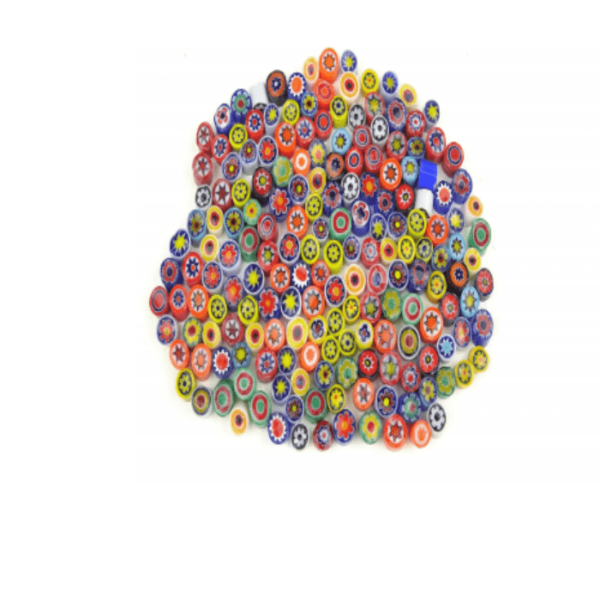 Millefiori asortate transparente 3 - 4 mm - 50 gr
