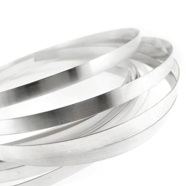 Sina plata - semidura - Ag 999 - 0.4 mm x 8 mm x 50 cm