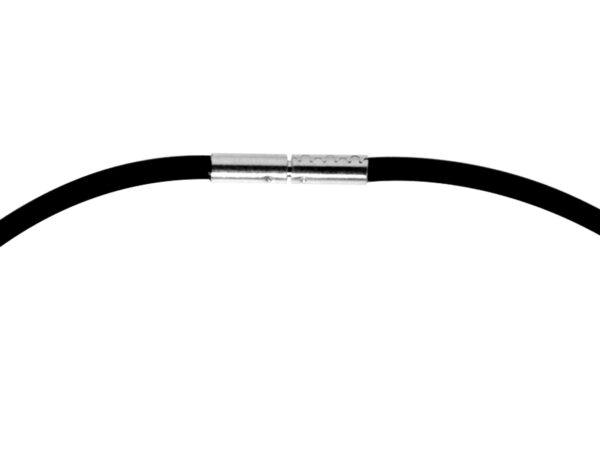 Snur cauciuc - inchizatori argint 42.5cm x 3mm - imagine 2