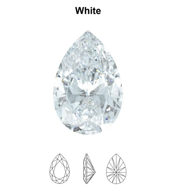 Cubic zirconia - transparent - para 3 x 5 mm