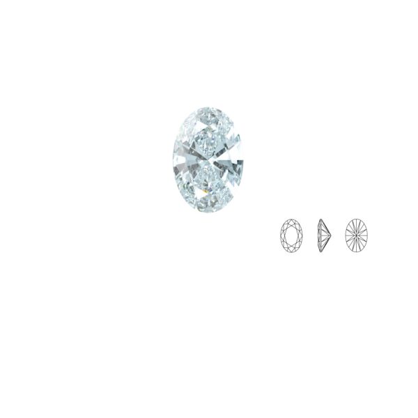 Cubic zirconia - transparent - oval 3 x 4 mm