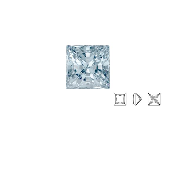 Cubic zirconia - transparent - patrat 3 x 3 mm