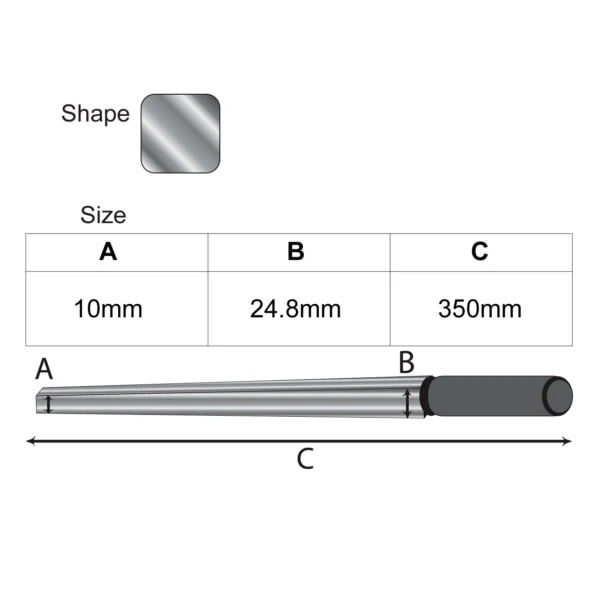 Dorn inele cu profil patrat rotunjit – 350 mm - imagine 2