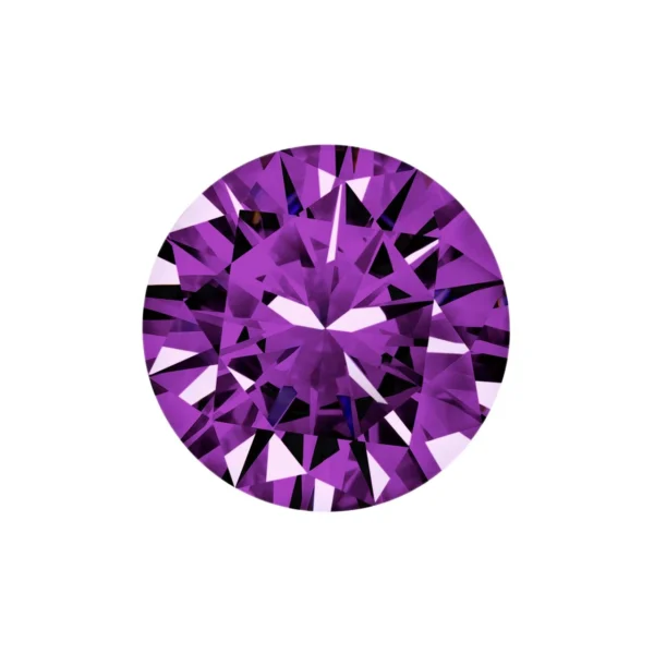 Gema sintetica – Preciosa – round briliant cut – ametist