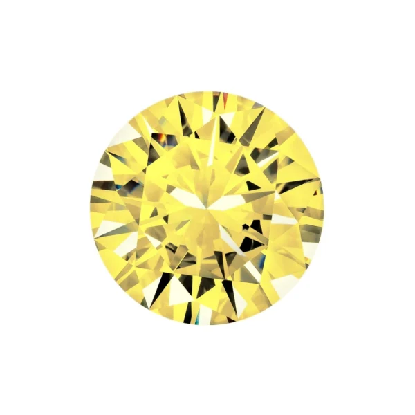 Gema sintetica - Preciosa - round briliant cut - auriu