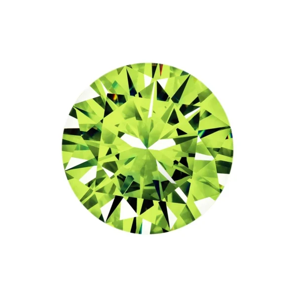 Gema sintetica – Preciosa – round briliant cut – peridot