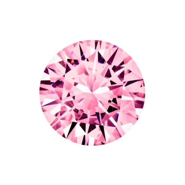 Gema sintetica – Preciosa – round briliant cut – roz