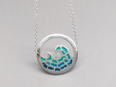 Waves on the sea- Plique-a Jour